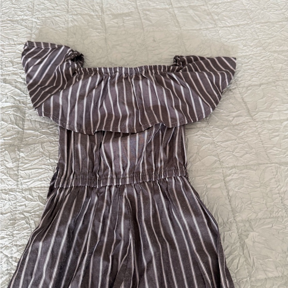 Girls' Brown & Cream Striped One-Piece Bodysuit - Picture 5 of 5
